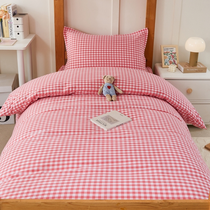 91家纺网 家纺一手货源 找家纺 锦润家纺 2025新款色织水洗棉三件套学生三件套全棉三件套大礼包