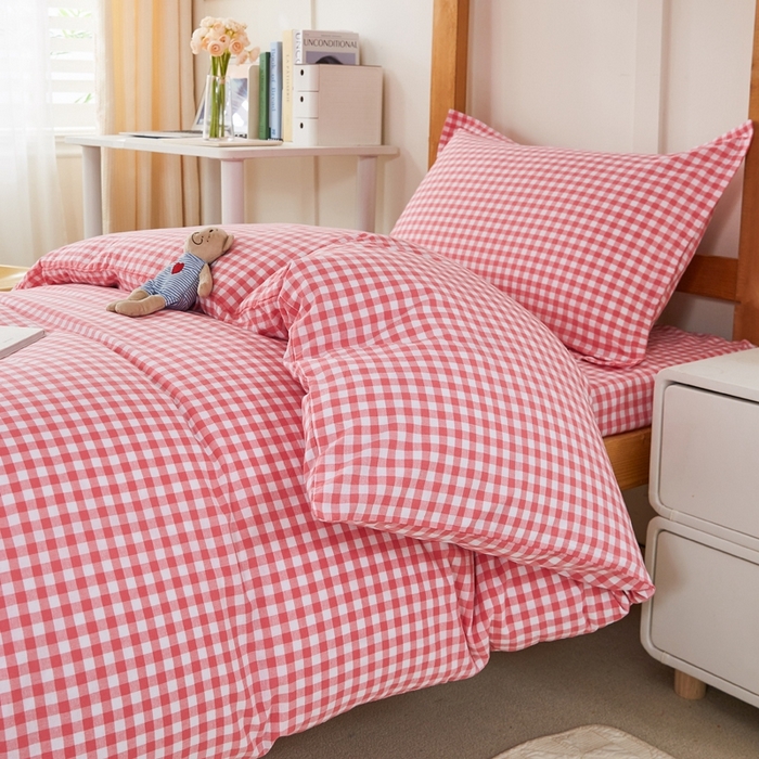 91家纺网 家纺一手货源 找家纺 锦润家纺 2025新款色织水洗棉三件套学生三件套全棉三件套大礼包