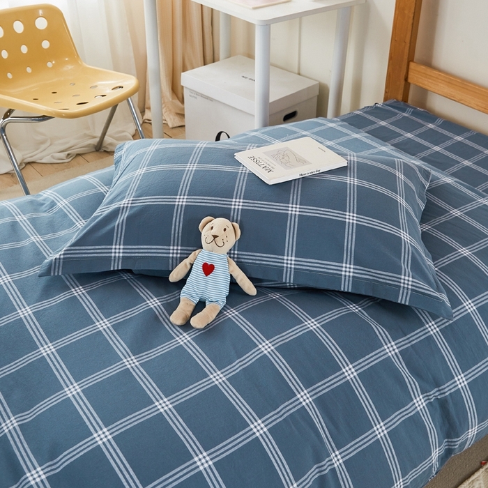 91家纺网 家纺一手货源 找家纺 锦润家纺 2025新款色织水洗棉三件套学生三件套全棉三件套大礼包