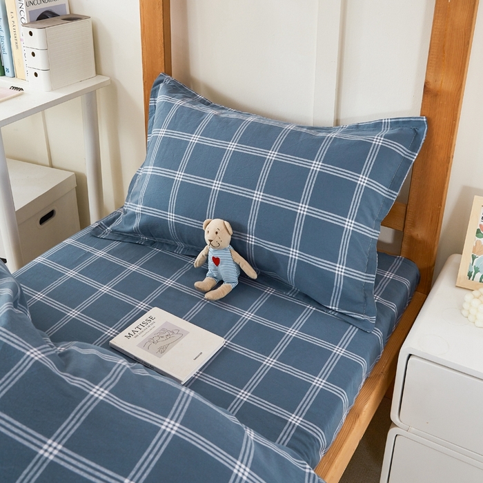 91家纺网 家纺一手货源 找家纺 锦润家纺 2025新款色织水洗棉三件套学生三件套全棉三件套大礼包