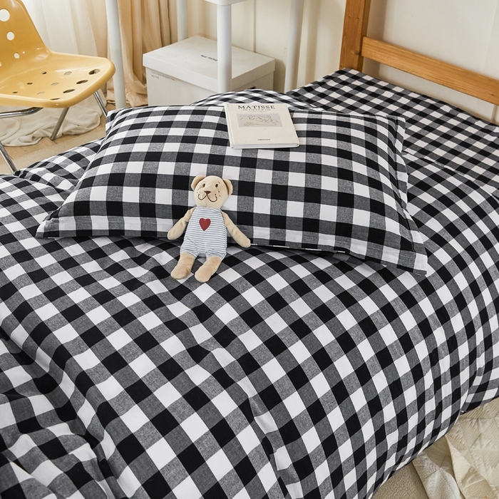 91家纺网 家纺一手货源 找家纺 锦润家纺 2025新款色织水洗棉三件套学生三件套全棉三件套大礼包