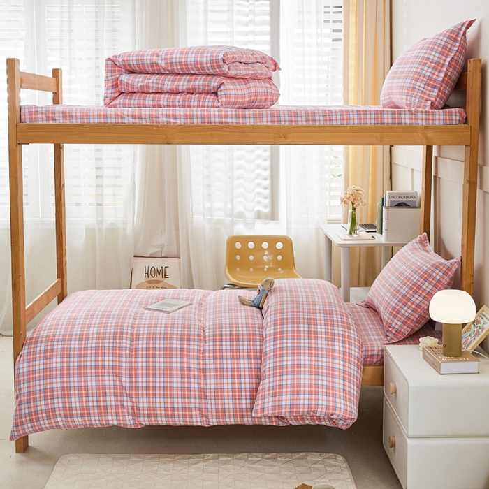 91家纺网 家纺一手货源 找家纺 锦润家纺 2025新款色织水洗棉三件套学生三件套全棉三件套大礼包