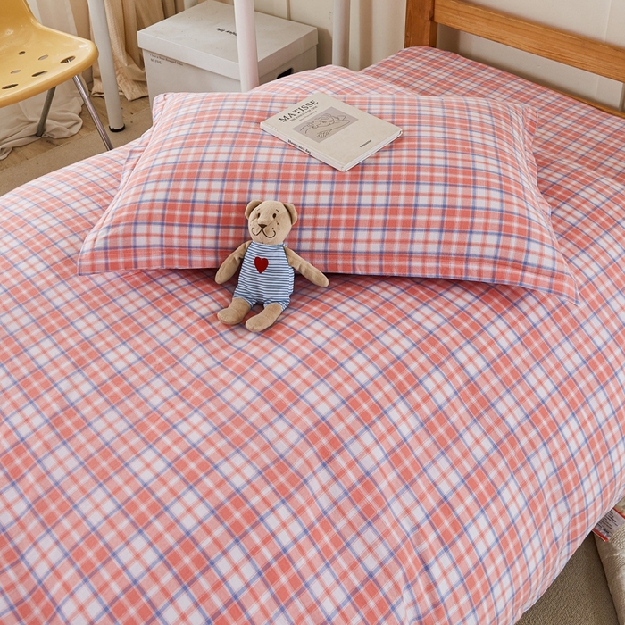 91家纺网 家纺一手货源 找家纺 锦润家纺 2025新款色织水洗棉三件套学生三件套全棉三件套大礼包