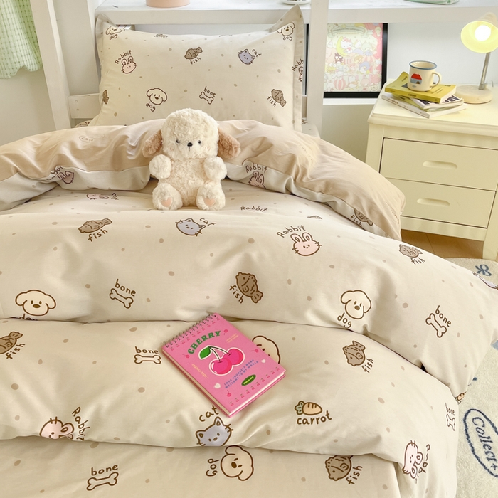 91家纺网 家纺一手货源 找家纺 铭成家纺 2025新款全棉印花学生三件套系列（提供买家秀） 宠咖时间