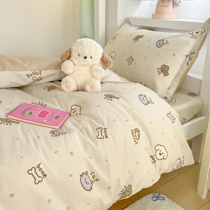 91家纺网 家纺一手货源 找家纺 铭成家纺 2025新款全棉印花学生三件套系列（提供买家秀） 宠咖时间