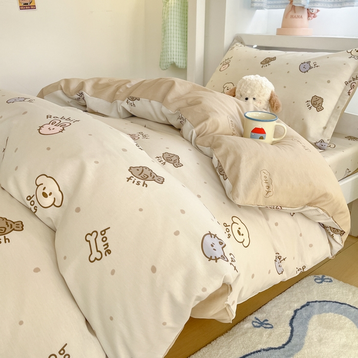 91家纺网 家纺一手货源 找家纺 铭成家纺 2025新款全棉印花学生三件套系列（提供买家秀） 宠咖时间