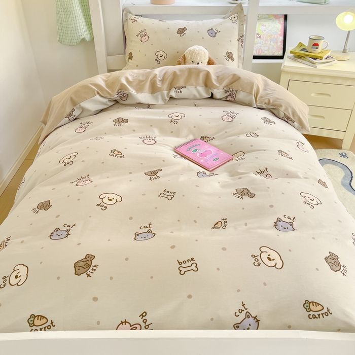 91家纺网 家纺一手货源 找家纺 铭成家纺 2025新款全棉印花学生三件套系列（提供买家秀） 宠咖时间