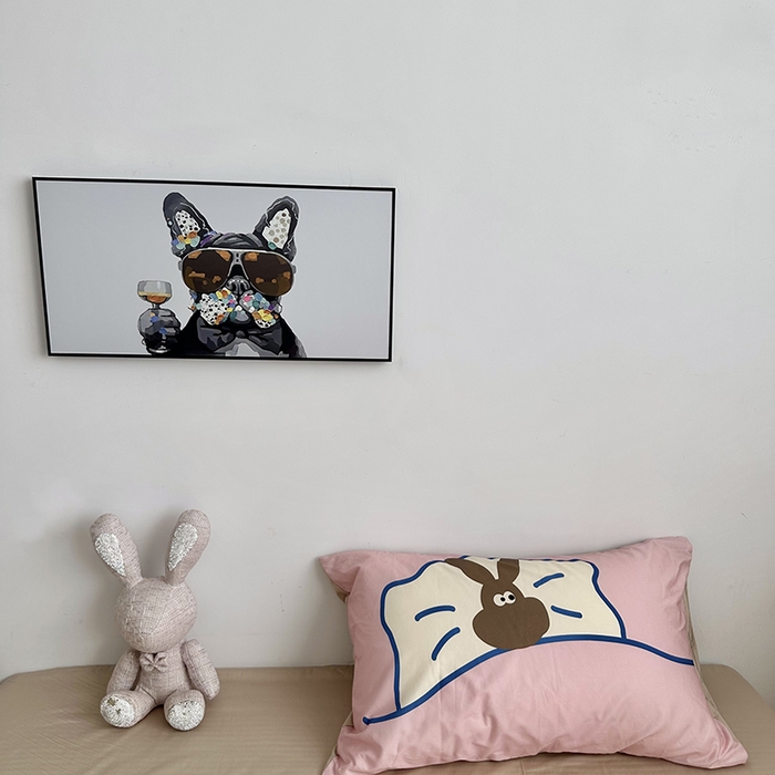 柚可家居 2024新款数码定版全棉单枕套系列 布朗兔