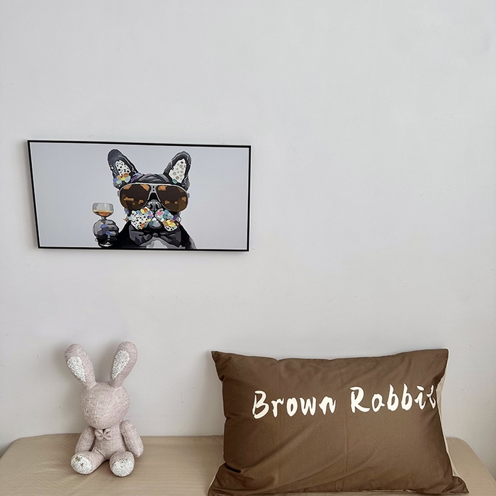 柚可家居 2024新款数码定版全棉单枕套系列 字母咖