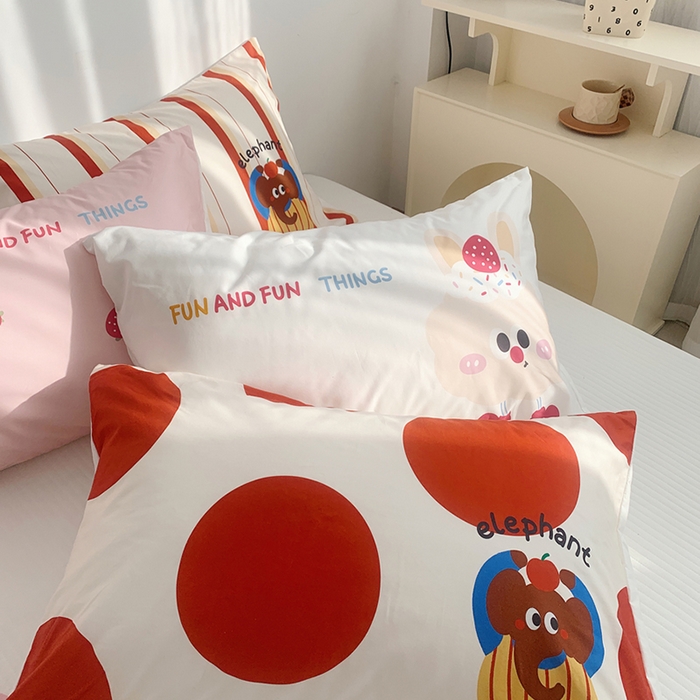 91家纺网 家纺一手货源 找家纺 柚可家居 2024新款数码定版全棉单枕套系列-ele象+草莓吐司 芝士