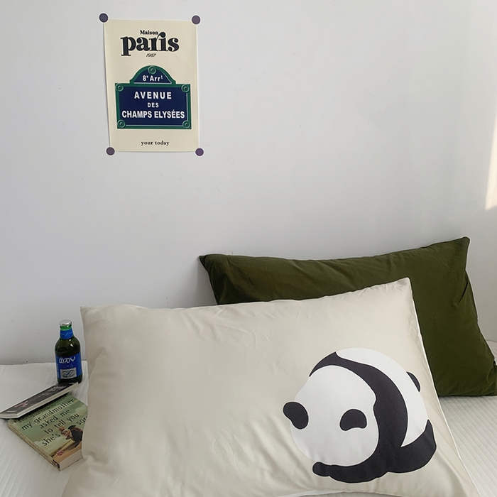 91家纺网 家纺一手货源 找家纺 （总）柚可家居 2024新款数码定版全棉单枕套系列-panda