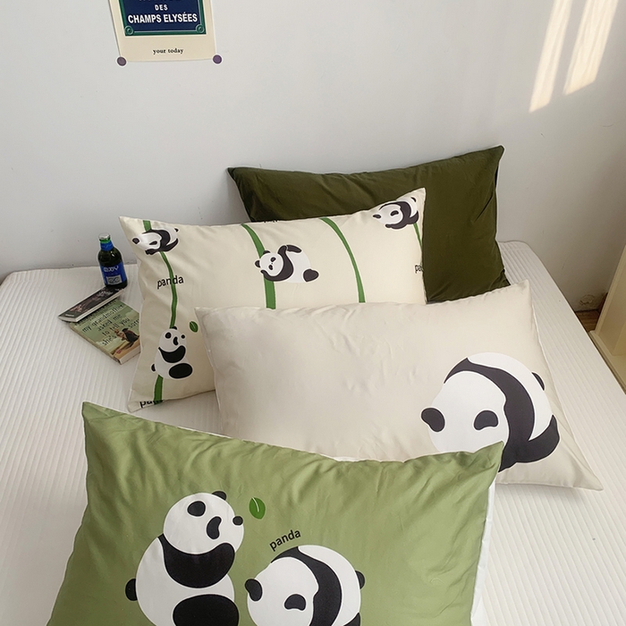 91家纺网 家纺一手货源 找家纺 （总）柚可家居 2024新款数码定版全棉单枕套系列-panda