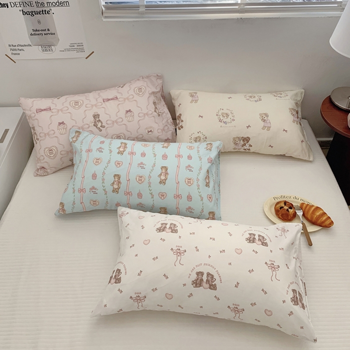 91家纺网 家纺一手货源 找家纺 （总）柚可家居 2024新款活性印花小熊系列单枕套