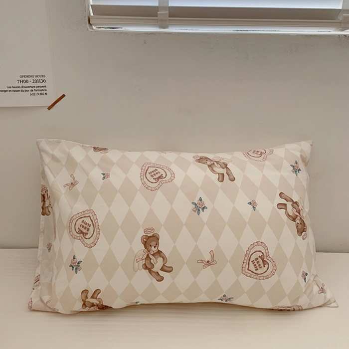 91家纺网 家纺一手货源 找家纺 （总）柚可家居 2024新款活性印花小熊系列单枕套