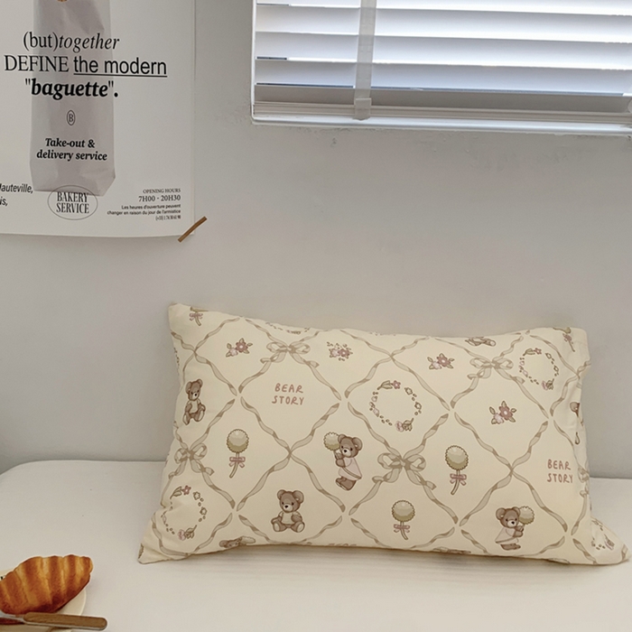 柚可家居 2024新款活性印花小熊系列单枕套 爱心小熊