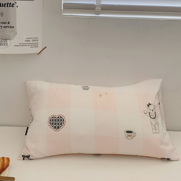 91家纺网 家纺一手货源 找家纺 柚可家居 2024新款活性印花小熊系列单枕套 奶油小熊