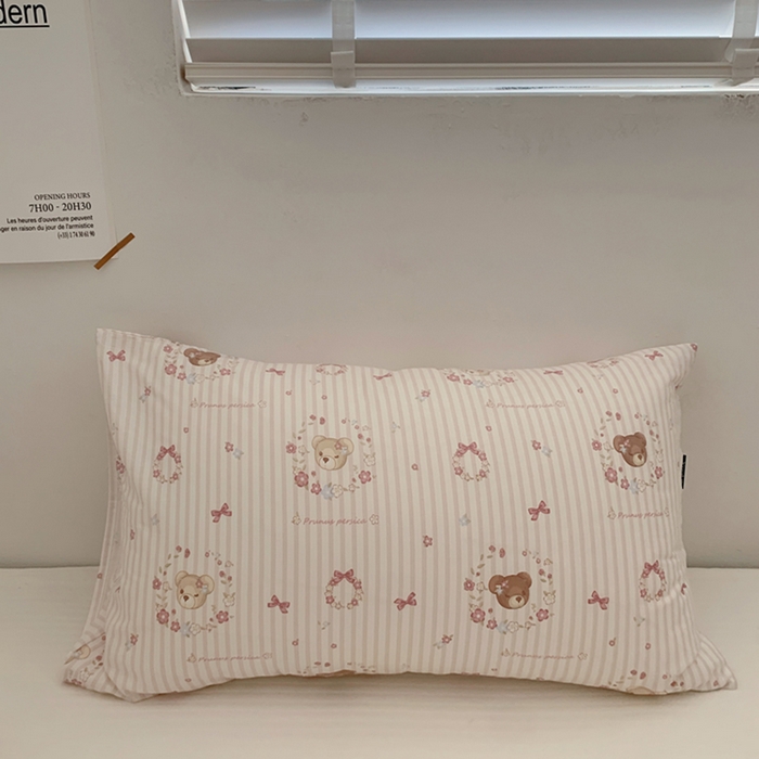 91家纺网 家纺一手货源 找家纺 柚可家居 2024新款活性印花小熊系列单枕套 奶油小熊