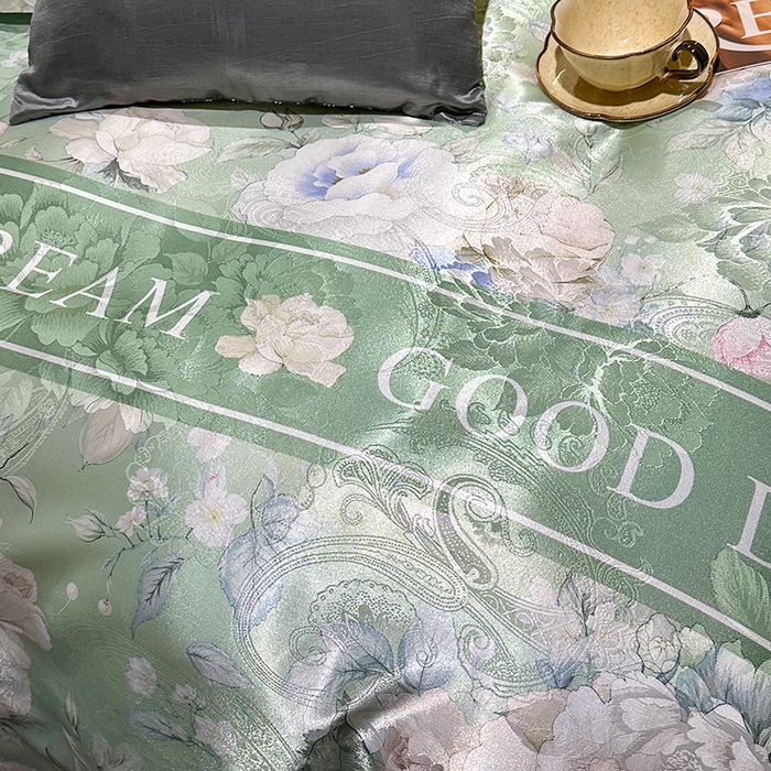 91家纺网 家纺一手货源 找家纺 （总）许林家纺 2025新款提花贡缎轻奢数码活性印花四件套