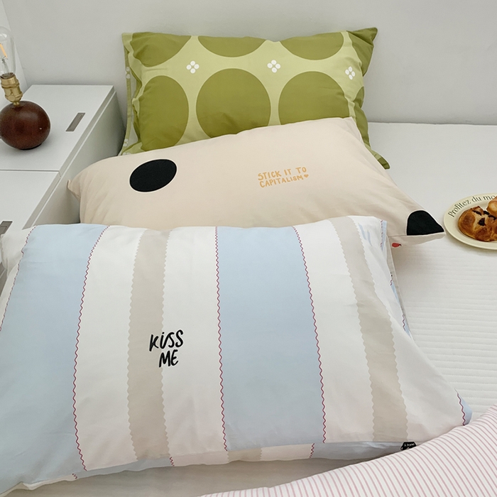 91家纺网 家纺一手货源 找家纺 柚可家居 2024新款活性印染ins多巴胺单枕套3 集美