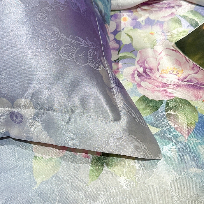 91家纺网 家纺一手货源 找家纺 许林家纺 2025新款提花贡缎轻奢数码活性印花四件套 观赏