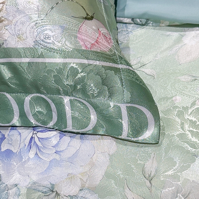 91家纺网 家纺一手货源 找家纺 许林家纺 2025新款提花贡缎轻奢数码活性印花四件套 漫桔