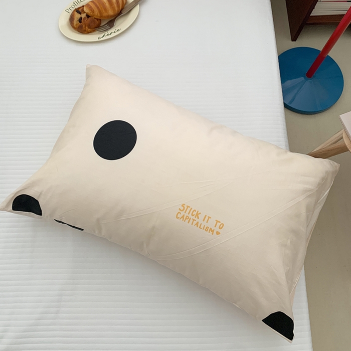 91家纺网 家纺一手货源 找家纺 柚可家居 2024新款活性印染ins多巴胺单枕套3 小奶球