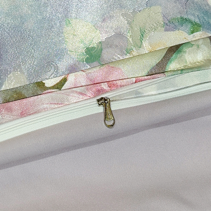 91家纺网 家纺一手货源 找家纺 许林家纺 2025新款提花贡缎轻奢数码活性印花四件套 绮梦花园