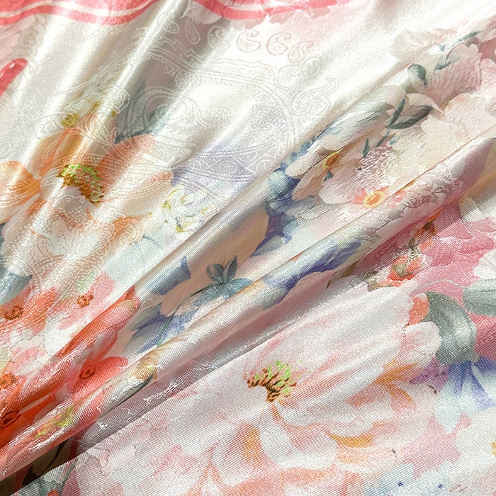 91家纺网 家纺一手货源 找家纺 许林家纺 2025新款提花贡缎轻奢数码活性印花四件套 瑞彩流光