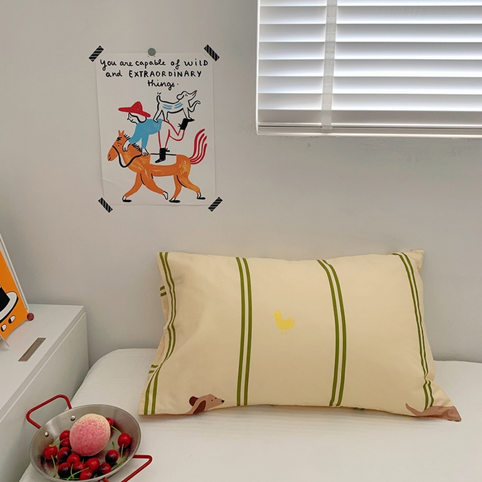 91家纺网 家纺一手货源 找家纺 （总）柚可家居 2024新款活性印花ins多巴胺单枕套2