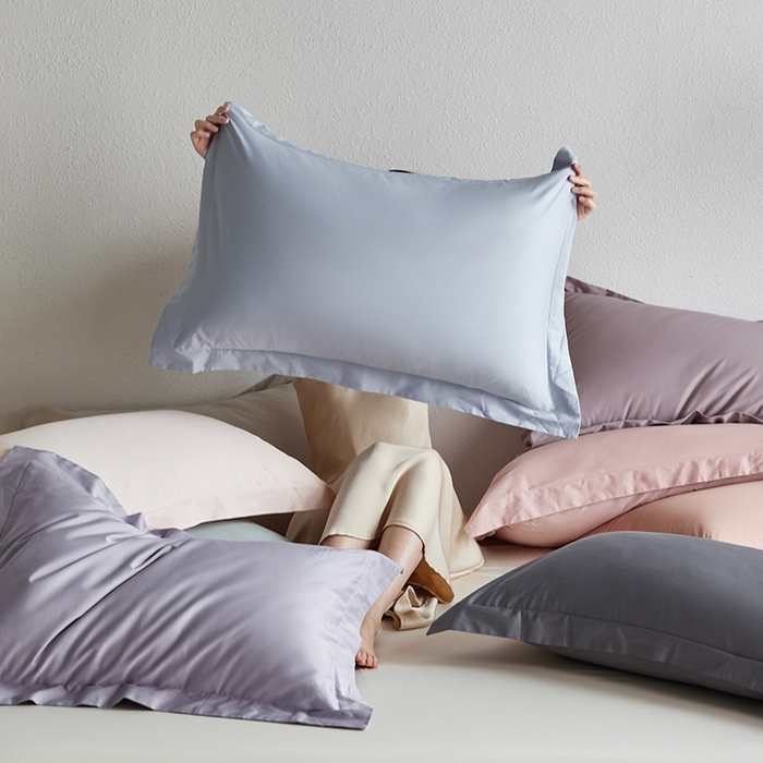 91家纺网 家纺一手货源 找家纺 （总）轩和家居 2025新款50S贡缎长绒棉纯棉单枕套单品枕套枕套单件