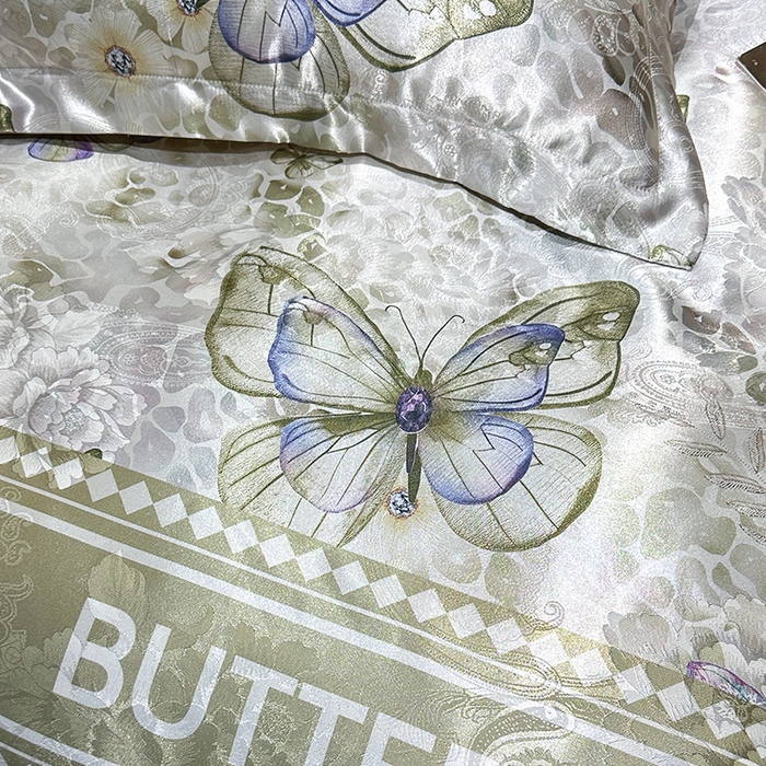 91家纺网 家纺一手货源 找家纺 许林家纺 2025新款提花贡缎轻奢数码活性印花四件套 天空之境