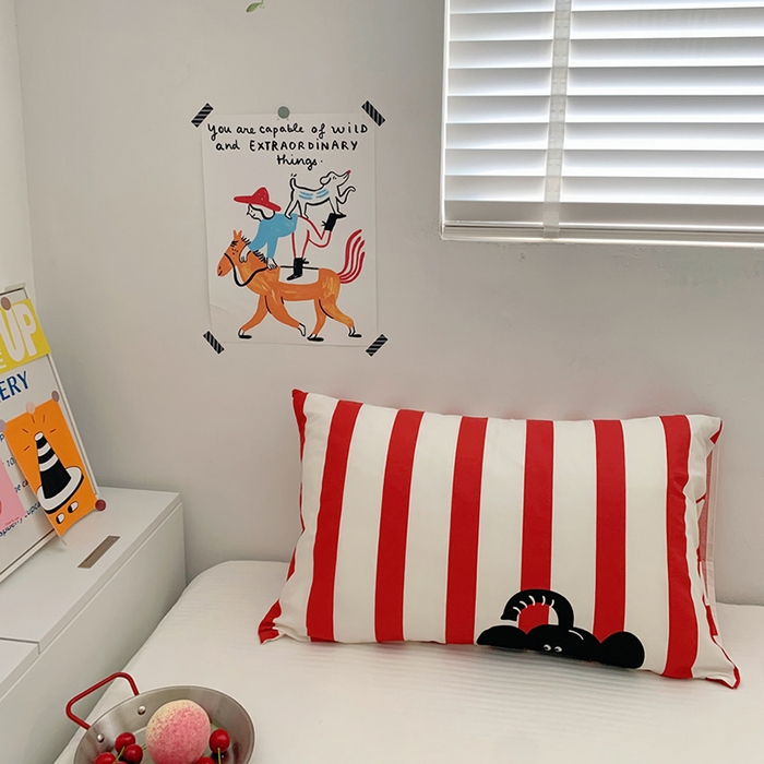 柚可家居 2024新款活性印花ins多巴胺单枕套2 马戏团