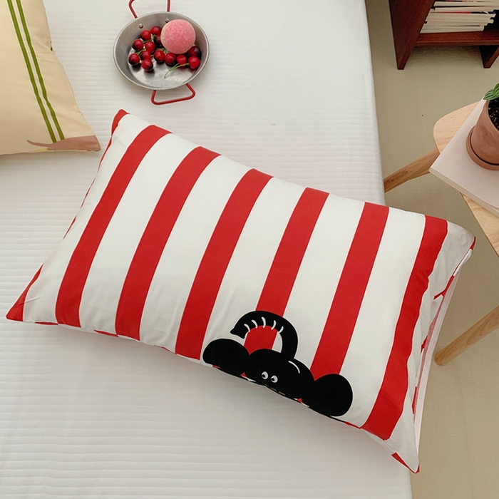 91家纺网 家纺一手货源 找家纺 柚可家居 2024新款活性印花ins多巴胺单枕套2 马戏团