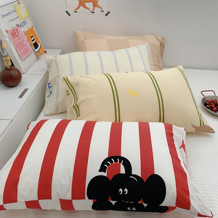 91家纺网 家纺一手货源 找家纺 柚可家居 2024新款活性印花ins多巴胺单枕套2 马戏团