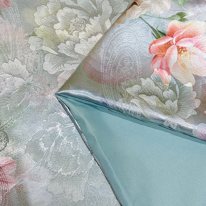 91家纺网 家纺一手货源 找家纺 许林家纺 2025新款提花贡缎轻奢数码活性印花四件套 雨雾