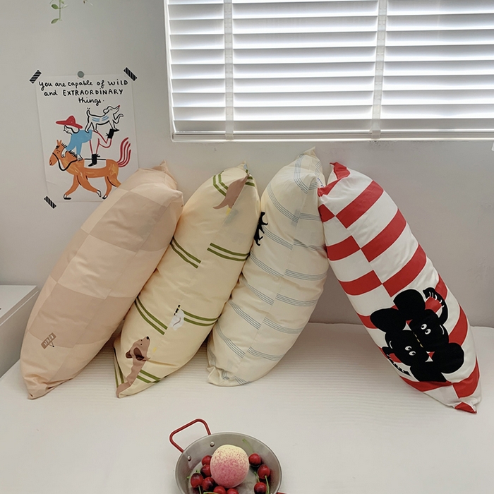 91家纺网 家纺一手货源 找家纺 柚可家居 2024新款活性印花ins多巴胺单枕套2 马戏团