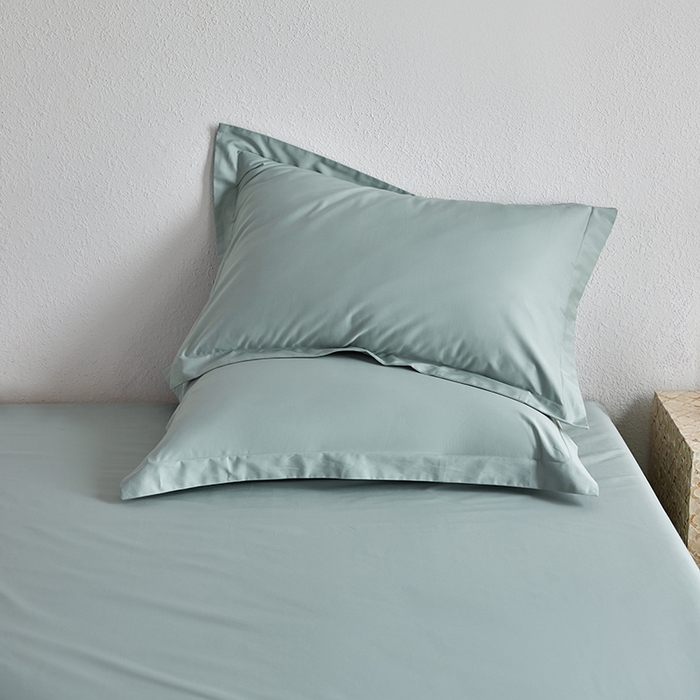 轩和家居 2025新款50S贡缎长绒棉纯棉单枕套单品枕套枕套单件 薄荷绿