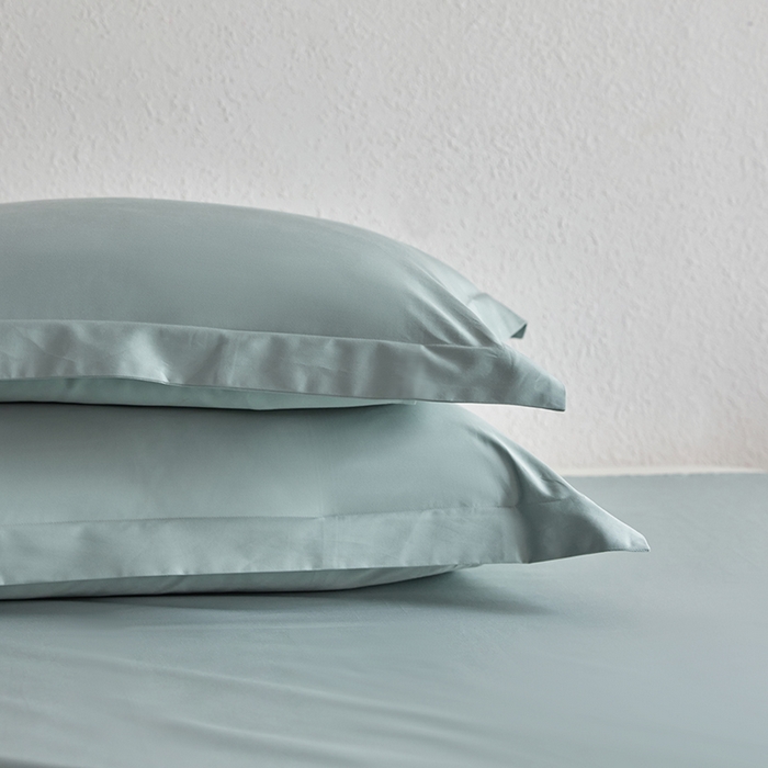 91家纺网 家纺一手货源 找家纺 轩和家居 2025新款50S贡缎长绒棉纯棉单枕套单品枕套枕套单件 薄荷绿