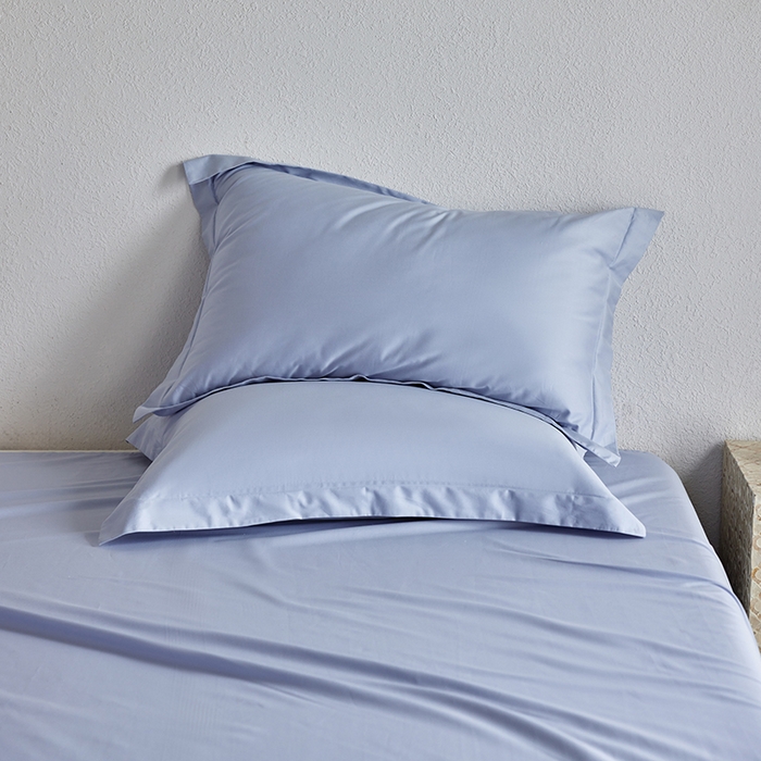 轩和家居 2025新款50S贡缎长绒棉纯棉单枕套单品枕套枕套单件 碧落蓝