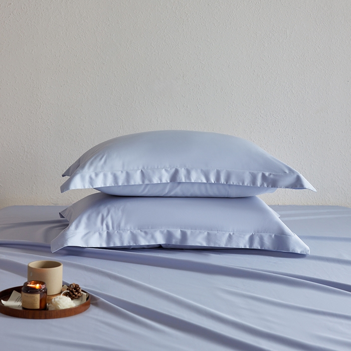 91家纺网 家纺一手货源 找家纺 轩和家居 2025新款50S贡缎长绒棉纯棉单枕套单品枕套枕套单件 碧落蓝