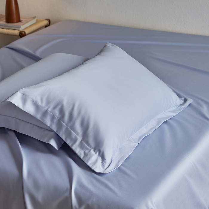 91家纺网 家纺一手货源 找家纺 轩和家居 2025新款50S贡缎长绒棉纯棉单枕套单品枕套枕套单件 碧落蓝