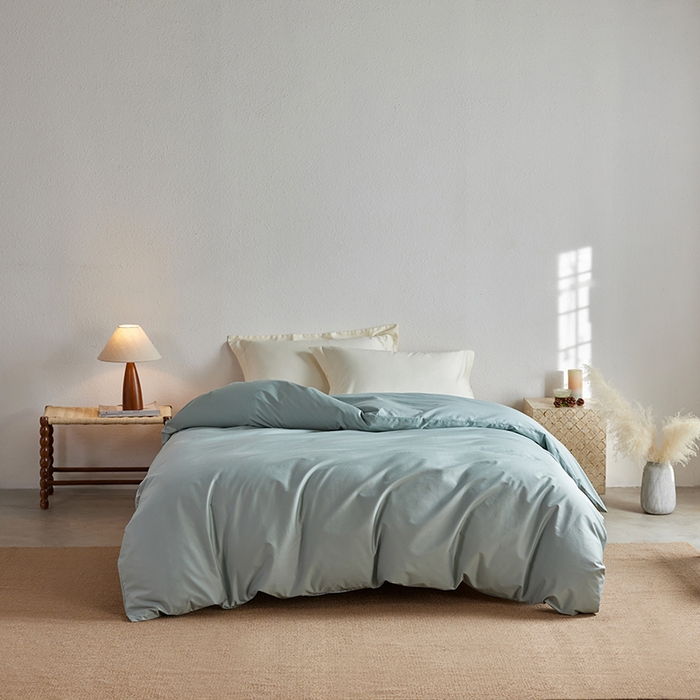 91家纺网 家纺一手货源 找家纺 轩和家居 2025新款50S贡缎长绒棉纯棉单被套单品被套被套单件 薄荷绿