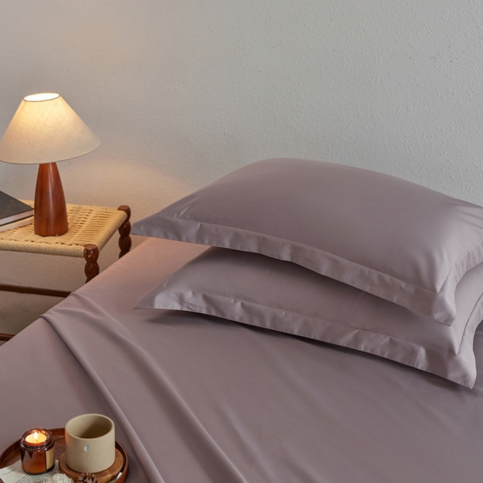 91家纺网 家纺一手货源 找家纺 轩和家居 2025新款50S贡缎长绒棉纯棉单枕套单品枕套枕套单件 丹麦紫