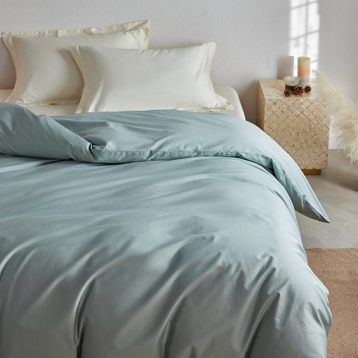 91家纺网 家纺一手货源 找家纺 轩和家居 2025新款50S贡缎长绒棉纯棉单被套单品被套被套单件 薄荷绿