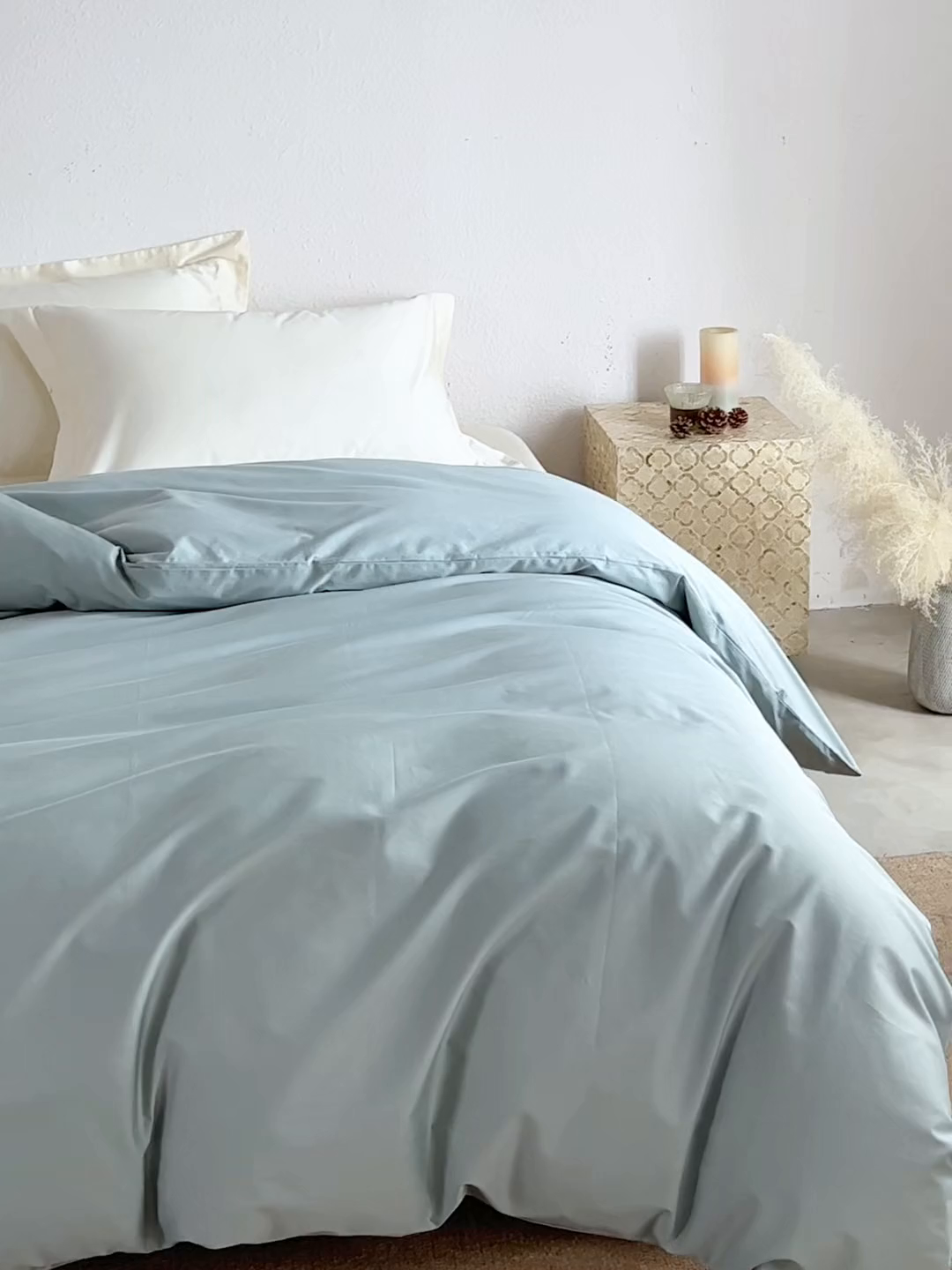 91家纺网 家纺一手货源 找家纺 轩和家居 2025新款50S贡缎长绒棉纯棉单被套单品被套被套单件 薄荷绿