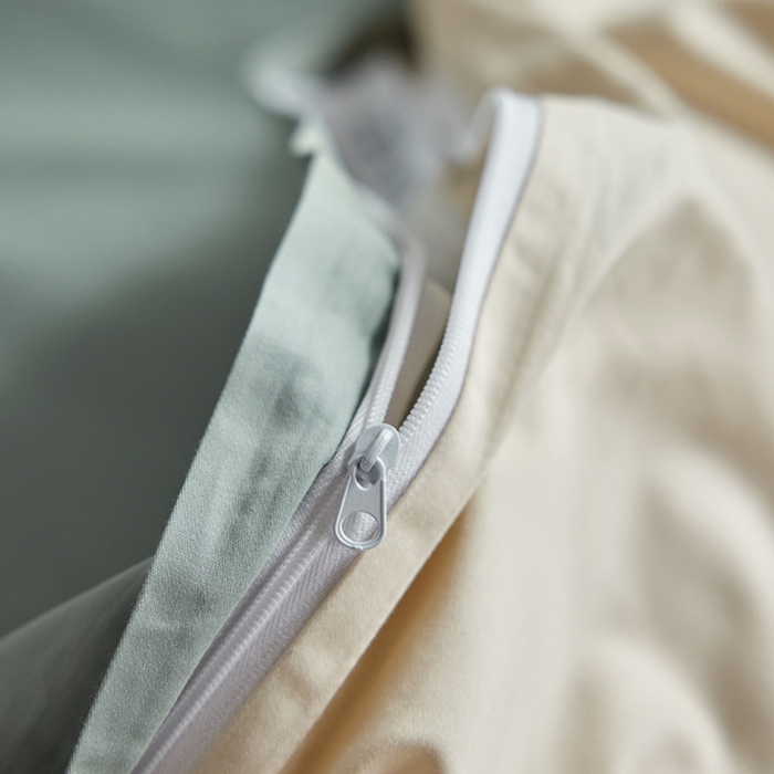 91家纺网 家纺一手货源 找家纺 轩和家居 2025新款50S贡缎长绒棉纯棉单被套单品被套被套单件 薄荷绿+浅香槟