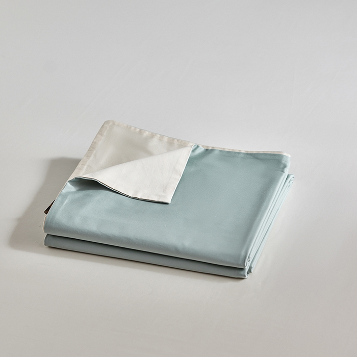 91家纺网 家纺一手货源 找家纺 轩和家居 2025新款50S贡缎长绒棉纯棉单被套单品被套被套单件 薄荷绿+浅香槟