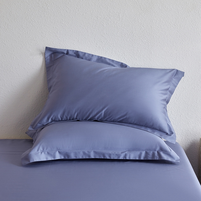 轩和家居 2025新款50S贡缎长绒棉纯棉单枕套单品枕套枕套单件 海茵蓝