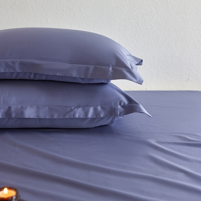 91家纺网 家纺一手货源 找家纺 轩和家居 2025新款50S贡缎长绒棉纯棉单枕套单品枕套枕套单件 海茵蓝