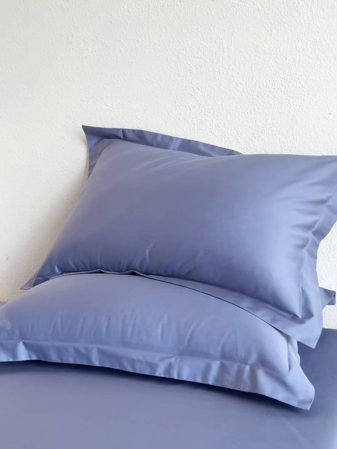 91家纺网 家纺一手货源 找家纺 轩和家居 2025新款50S贡缎长绒棉纯棉单枕套单品枕套枕套单件 海茵蓝